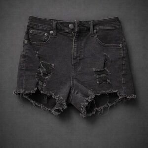 Aeropostale Charcoal Distressed Jean Shorts
